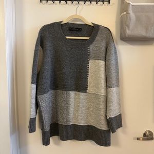 Zara colorblock stitches sweater grey